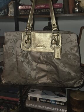 Coach Gold Ashley Horse and Carriage Handbag W/o Strap